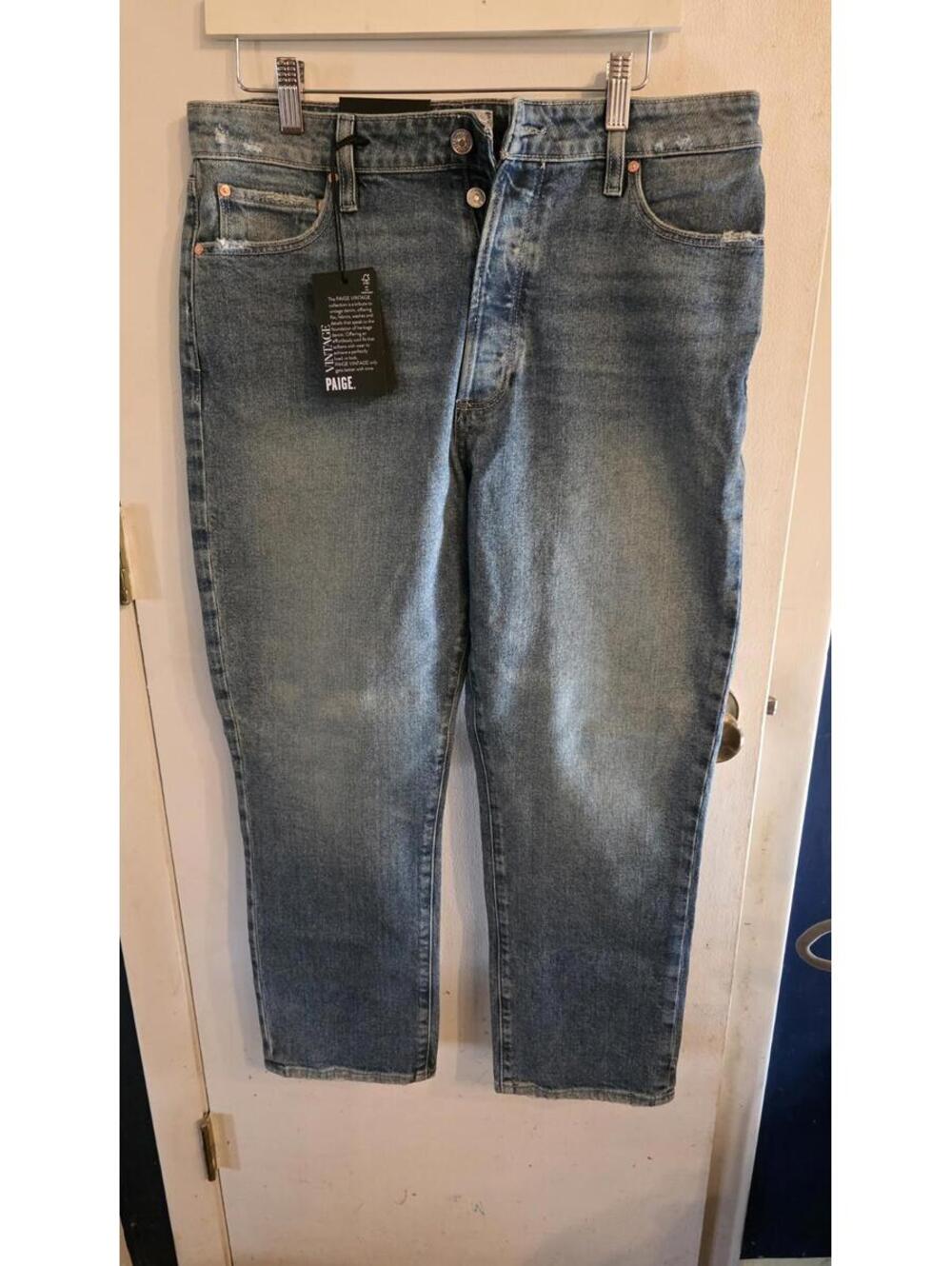 Paige Billy High Rise Crop Jeans Ankle Length Stretch Denim Pants Medium Wash